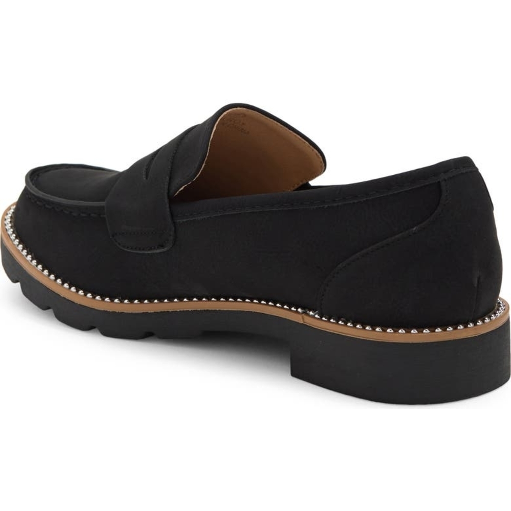 Taryn Rose Black Loafers with Studded Detail